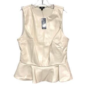 Express Faux Leather Sleeveless Peplum Bodice Top Women S Workwear Chic Feminine